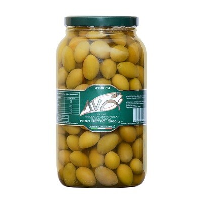 Bella suuret oliivit suolavedessä | Bella Di Cerignola GGG Olives in Brine | AVO | 2,9kg
