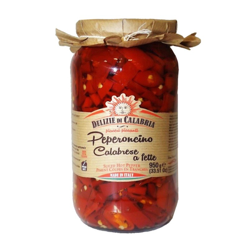 Viipaloitu chilit öljyssä | Sliced Hot Pepper in Oil | DELIZIE DI CALABRIA | 950g