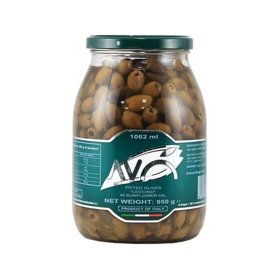 Leccino Oliivit | Leccino Pitted Olives | AVO | 950 g