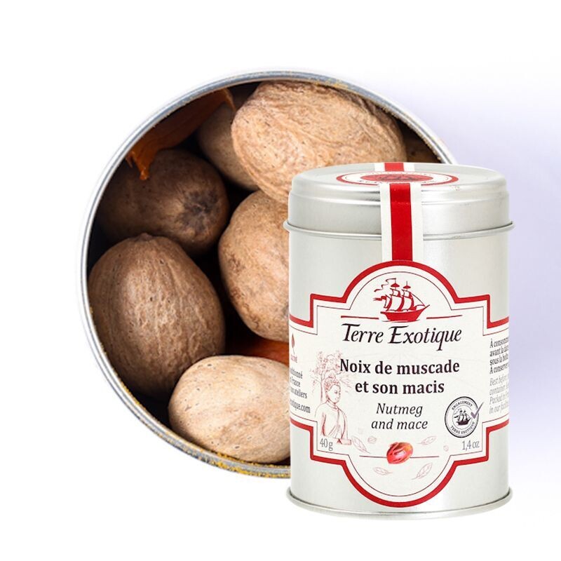 Muskottipähkinä ja muskottikukaksi | Whole Nutmeg and Mace | TERRE EXOTIQUE | 40g