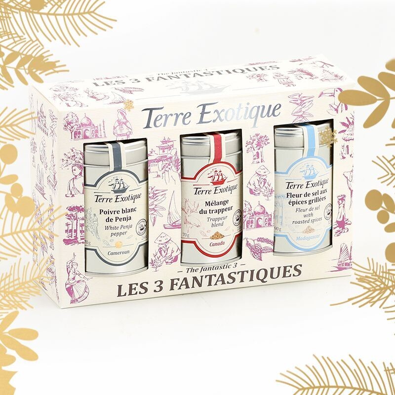 3 fantastics -maustesetti | The 3 Fantastic Spices Box Set | TERRE EXOTIQUE | 3 pcs in box