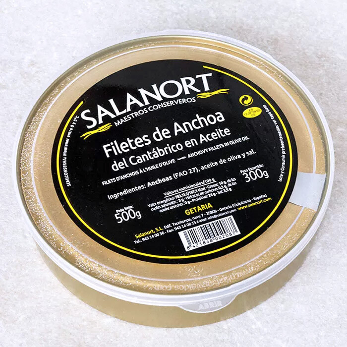 Cantabrico anjovisfileet oliiviöljyssä | Cantabrico Anchovy Fillets in Olive Oil | SALANORT | 500 g