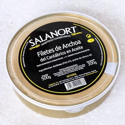 Anjovisfileet oliiviöljyssä | Cantabrico Anchovy Fillets in Olive Oil | SALANORT | 500 g