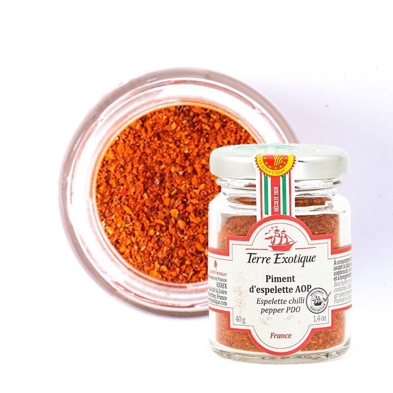 Espelette chilijauhe A.O.P. | Espelette Chilli Pepper Powder PDO | TERRE EXOTIQUE | 40g