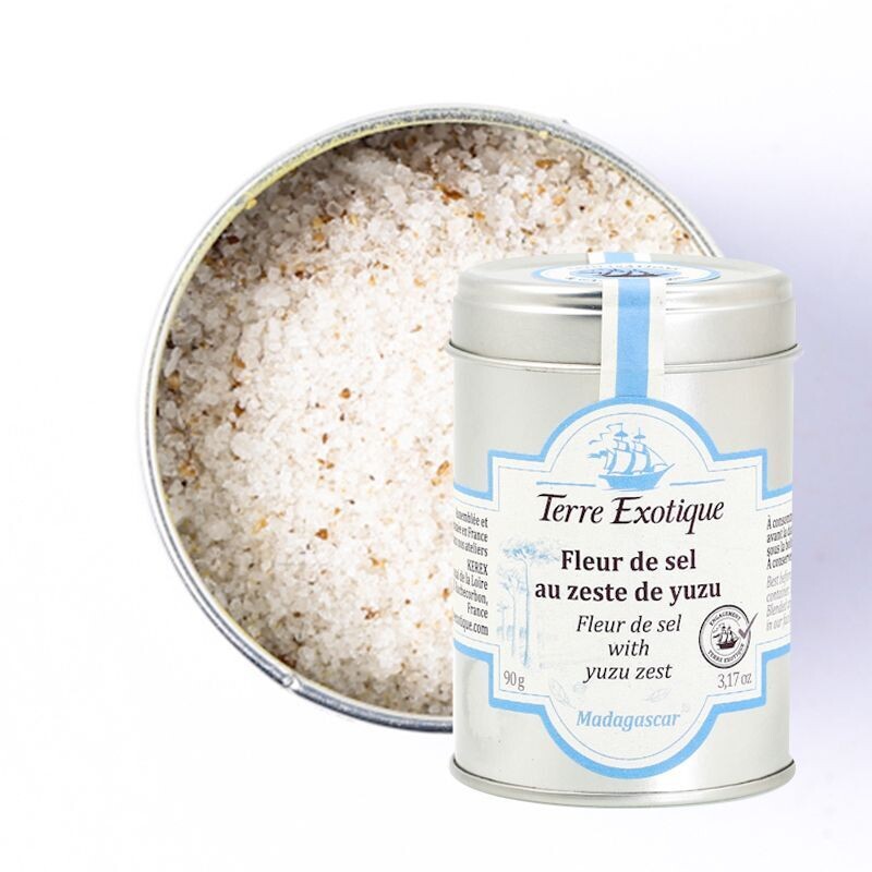 Fleur de sel yuzu kuorella | Fleur De Sel With Yuzu Zest | TERRE EXOTIQUE | 90g