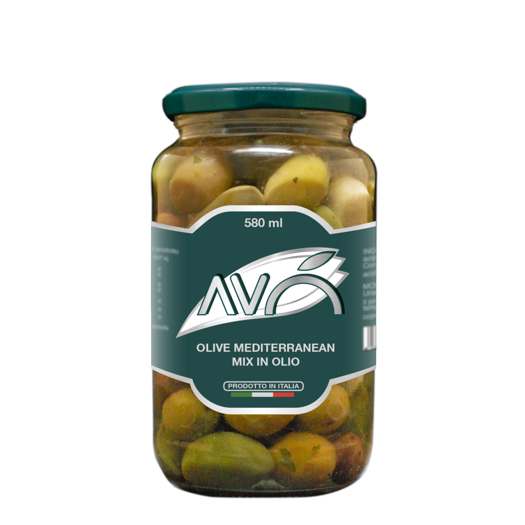 Oliivin sekoitus öliössä | Olive Mediterranean Mix | AVO | 580ml