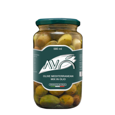 Oliivin sekoitus öliössä | Olive Mediterranean Mix | AVO | 580ml
