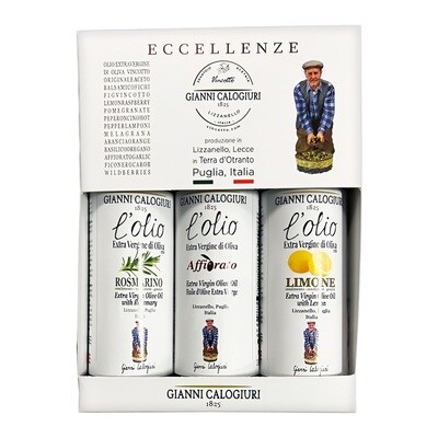 Eccellenze -sarja oliiviöljyjä | Set of olive oils | CALOGIURI | 3*100 ml