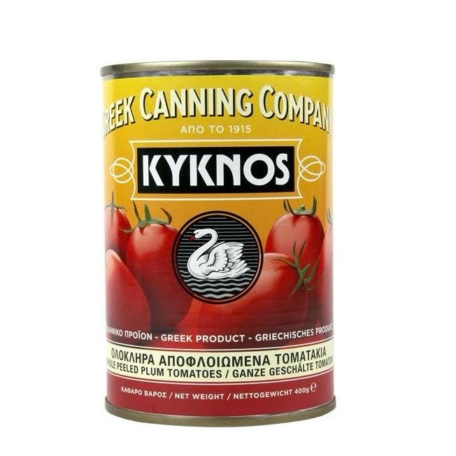 Tomaatit kokonaiset kuoritut KYKNOS 400g