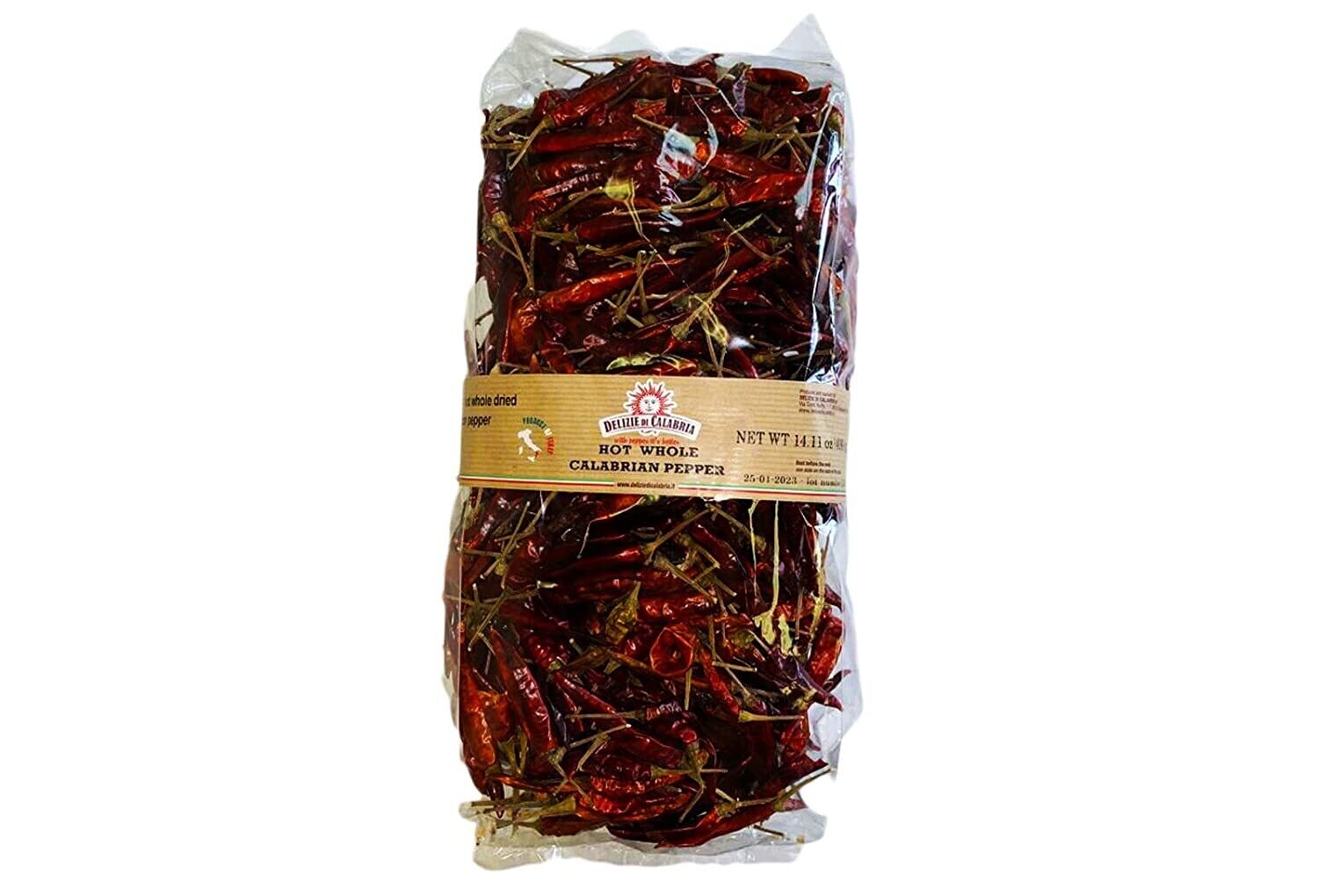 Peperoncino-chilit, kuivattu | Whole Dry Peperoncino | DELIZIE DI CALABRIA | 400g Peperoncino-chilit, kuivattu | Whole Dry Peperoncino | DELIZIE DI CALABRIA | 400g