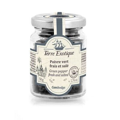 Tuore vihreä pippuri merisuolassa | Green Pepper fresh &amp; salted | TERRE EXOTIQUE | 50g