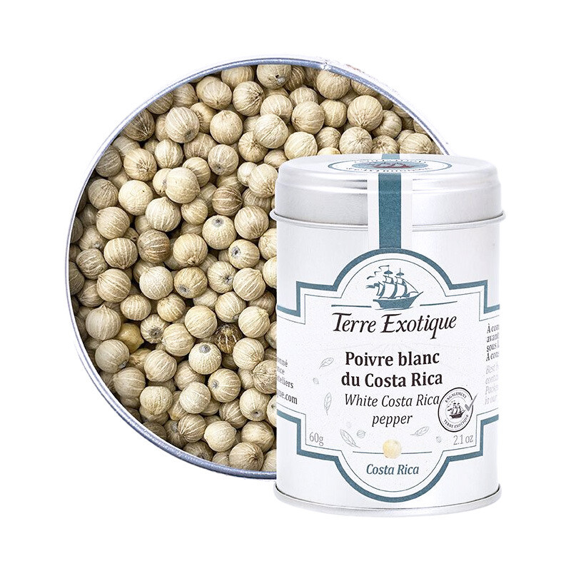 Costa Rican valkopippuria | White Costa Rica pepper | TERRE EXOTIQUE | 60g