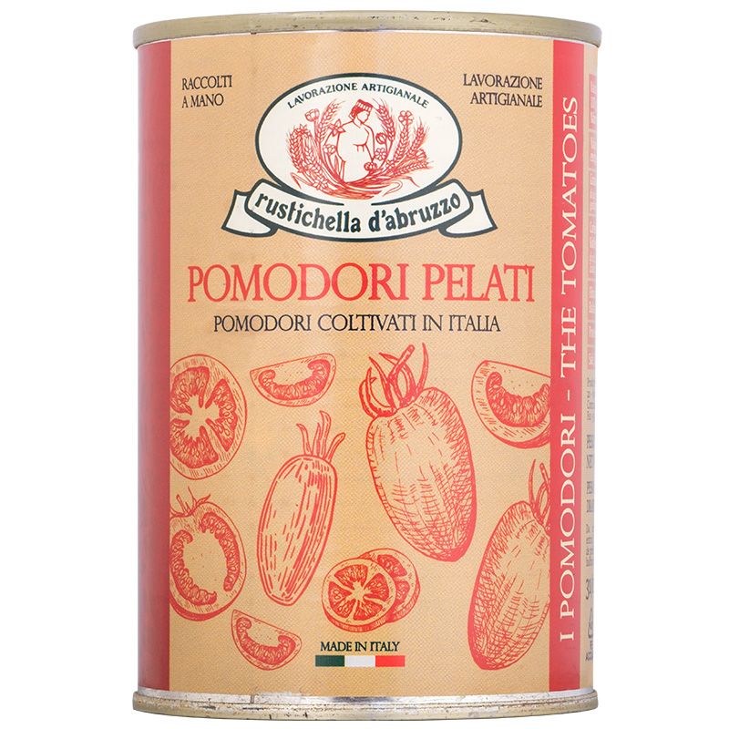 Kokonaiset kuoritut tomaatit | Pomodori Pelati | RUSTICHELLA D'ABRUZZO | 400 g