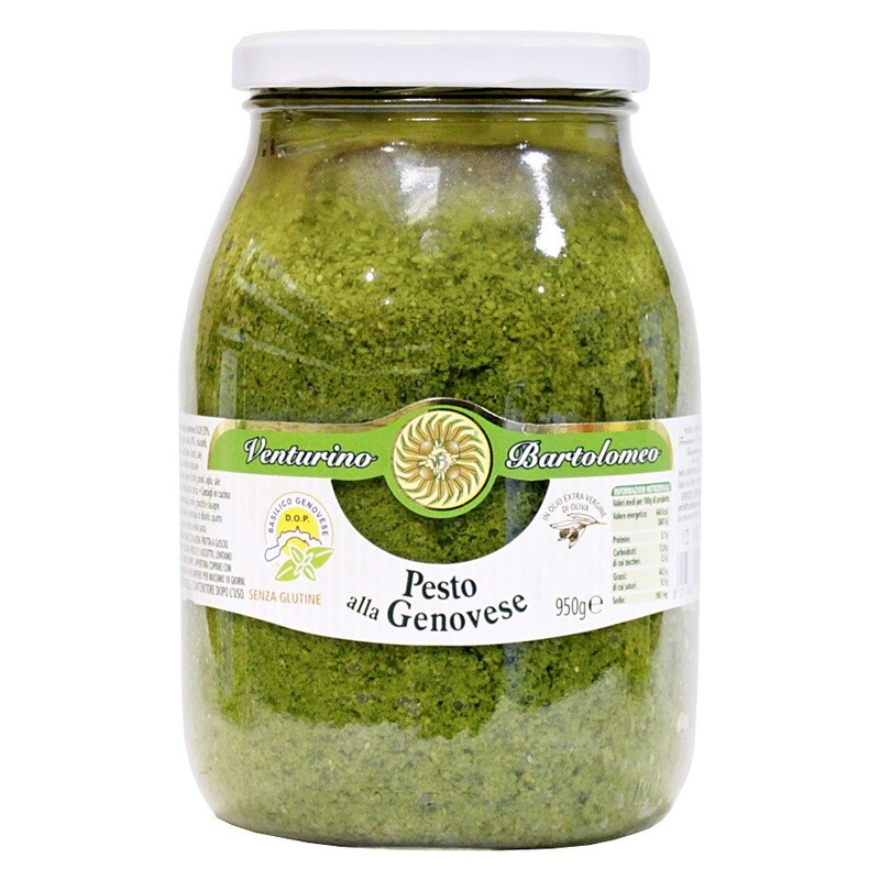 Genovan pesto oliiviöljypohjainen (40%) DOP | VENTURINO | 950 g Genovan pesto oliiviöljypohjainen (40%) DOP | VENTURINO | 950 g