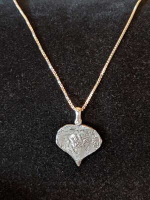 Whydah Replica Heart Shaped Coin Pendant