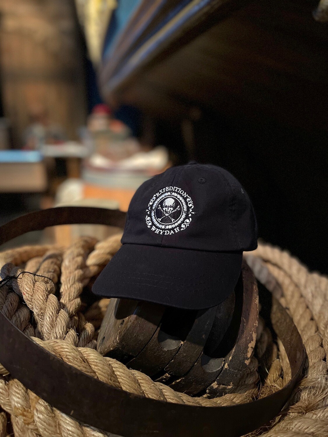 Expedition Whydah Hat Black with Embroidered White Logo