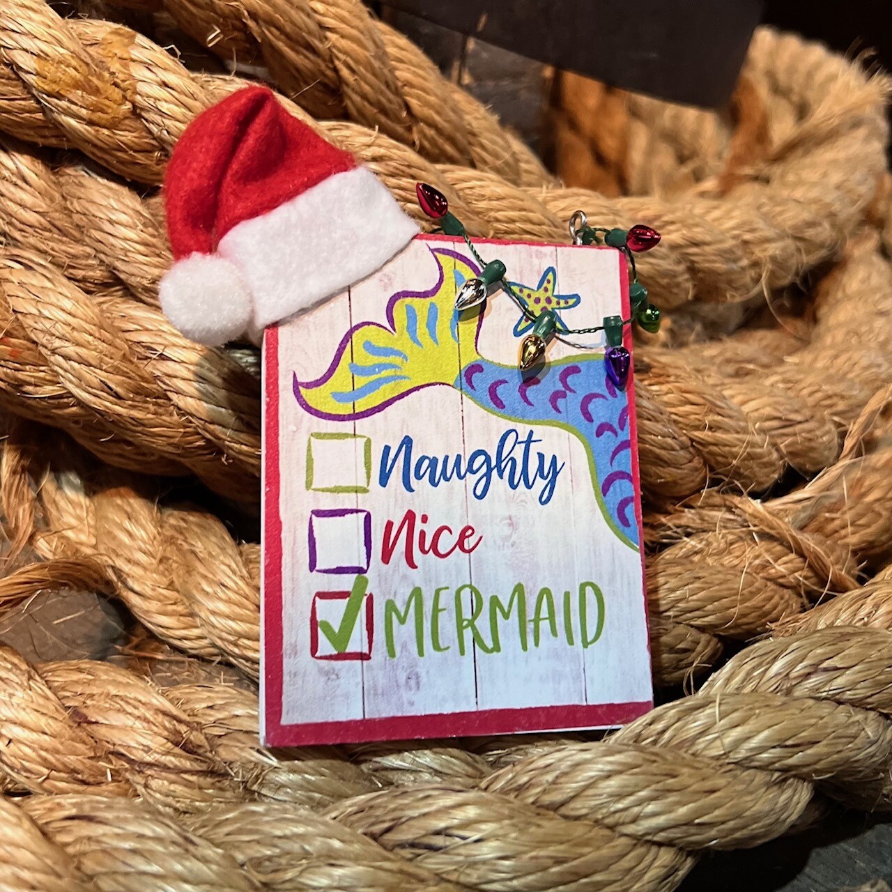 Naughty, Nice, Mermaid Ornament