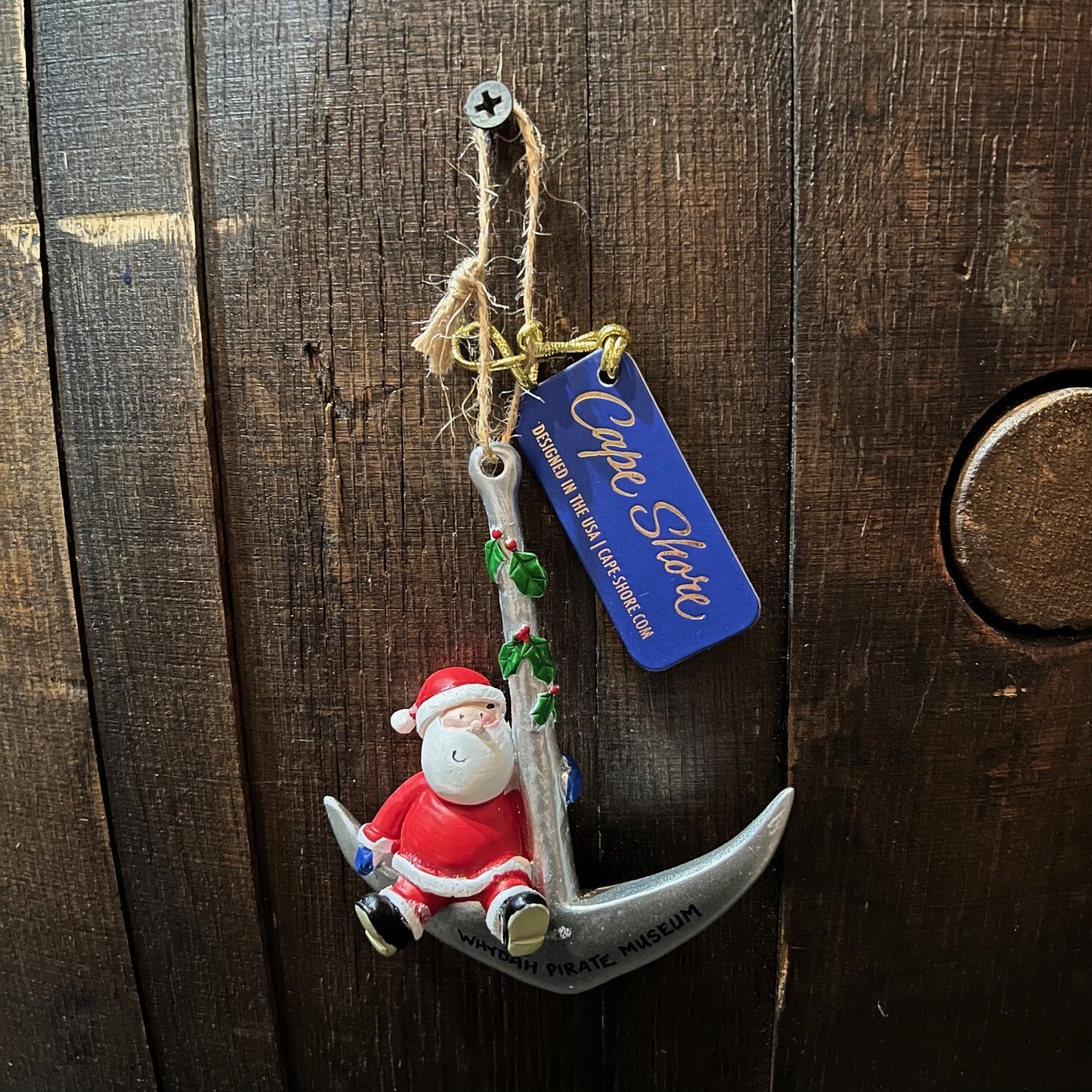 Santa on Anchor Ornament