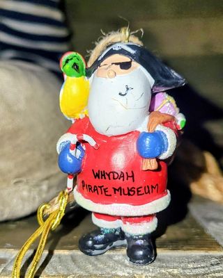 Pirate Santa with Parrot Ornament