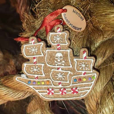 Gingerbread Pirate Ship Ornament