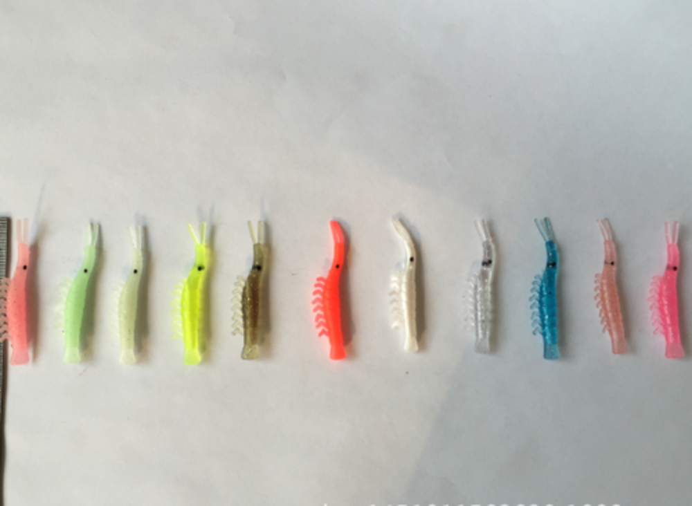 Artificial Silicone Shrimp Bait Silicone Soft Shrimp Fishing Lure mixed colours