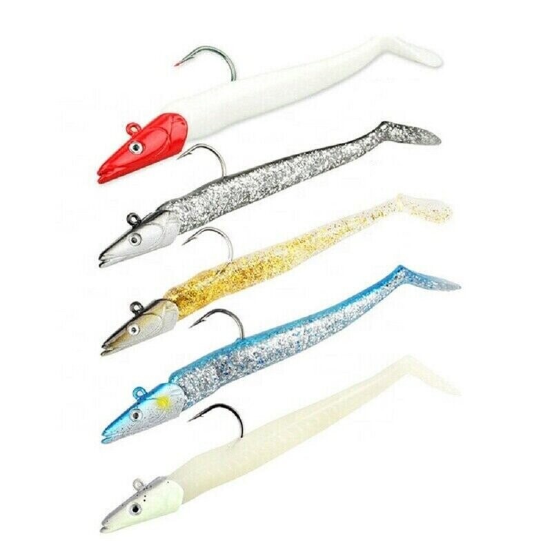 Fishing Lures Lead 5Pcs 10g/16g Silicone Soft Head Jig Hooks