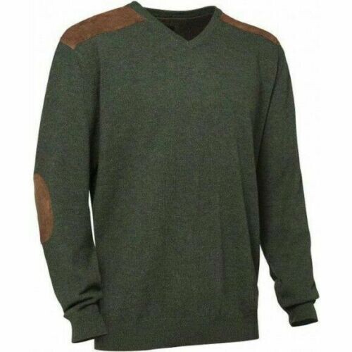 Verney Carron Fox V Neck Country Sweater Khaki Various Sizes (LVPU126)