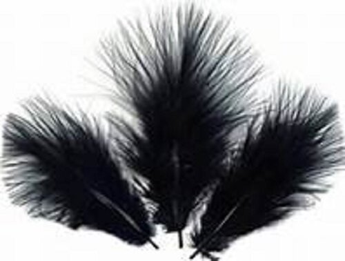 Marabou Black Super Selected  Pack of 100 6-8" For Fly Tying Gordon Griffiths