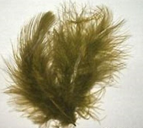 Marabou Olive Pack of 100 6-8" Super Selected for Fly Tying Gordon Griffiths