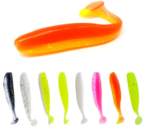 Soft Fishing Lure 7cm Silicone T-tail Wobblers  10pk