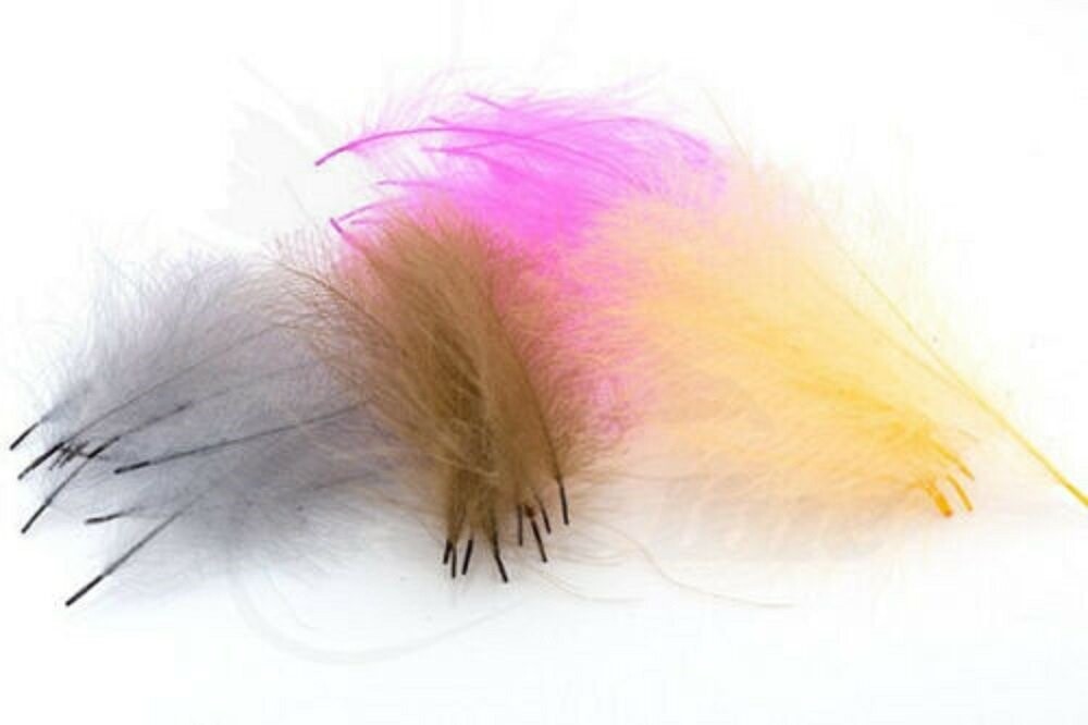 CDC Wild Duck Feathers Mixed Pack  Natural and Dyed Various ColoursGordon Griffiths