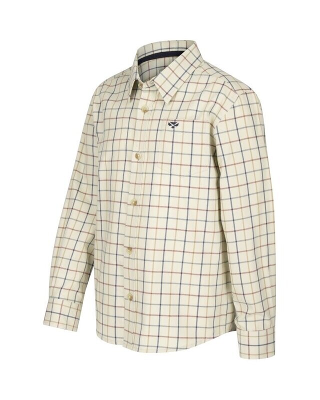 Ambassador Junior Premier Tattersall Shirt Ivory/Navy Hoggs of Fife  (AMBJ)