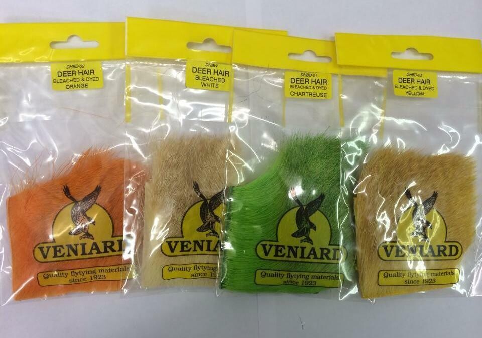 Deer Hair Bleached & Dyed - Veniards - various colours available