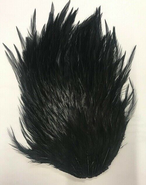 Indian Cock Saddle Dyed Black Durham Ranger Fly Tying
