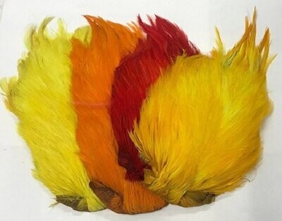 Indian Cock Cape AAA Dyed Flourescent Colours Fly tying Durham Ranger