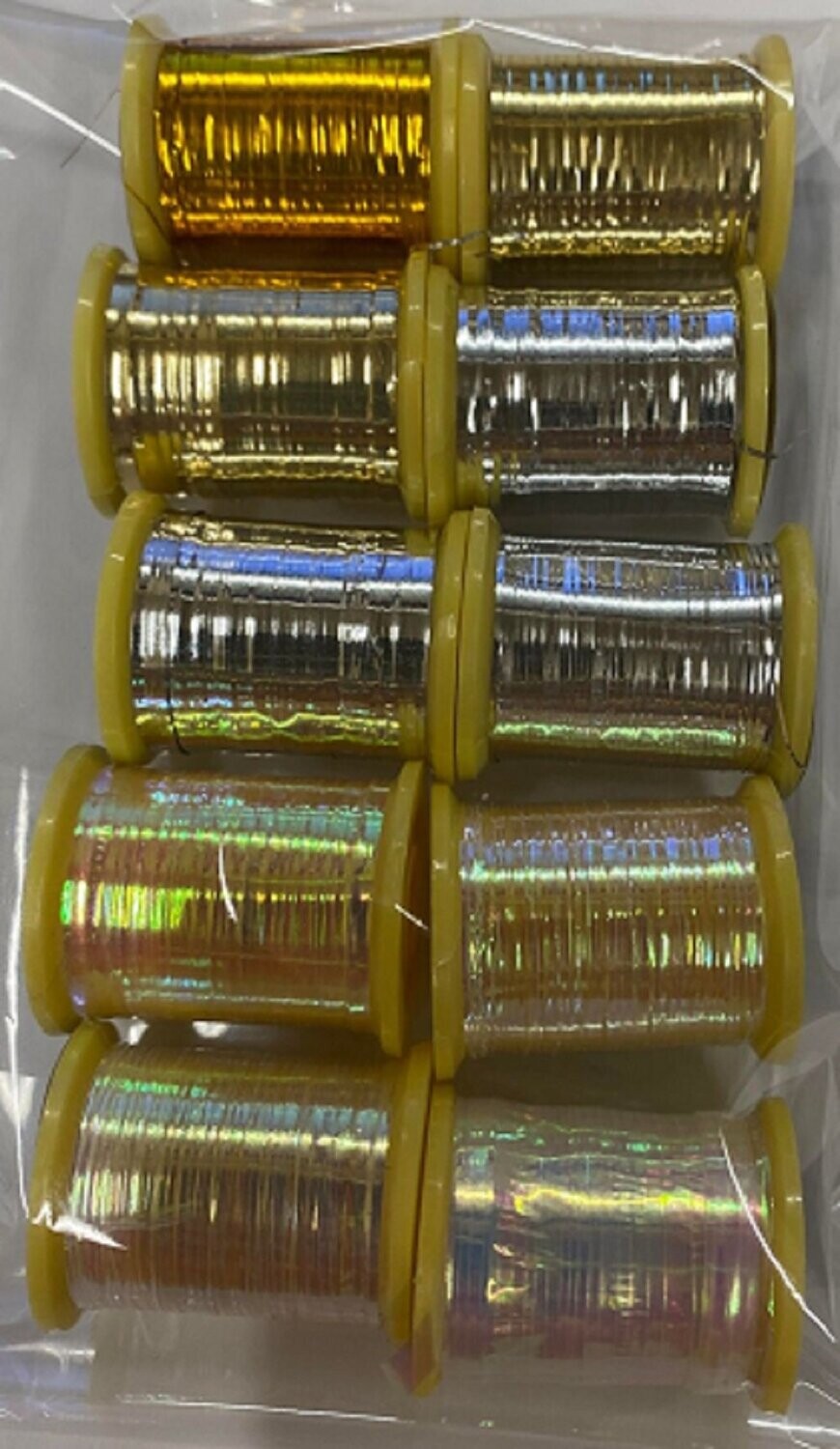 Tinsels Various Colours and Sizes 10 Mixed Spools Tinsels Various Colours and Sizes 10 Mixed Spools