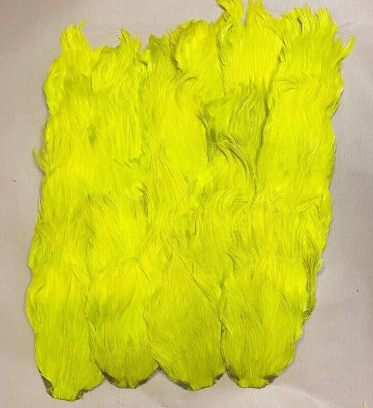 Indian Cock Cape  Dyed- Superb Quality - Flu Chartreuse Gordon Griffiths
