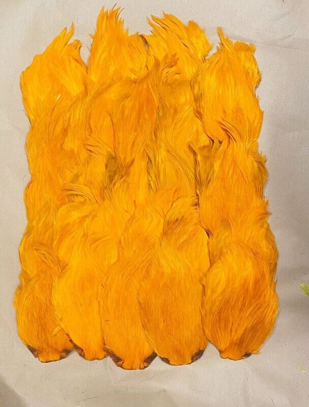 Indian Cock Cape Dyed  - Superb Quality - Orange Gordon Griffiths