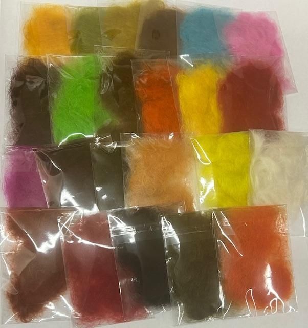 Seals Fur Substitute for fly tying - pack of 24 Various Colours