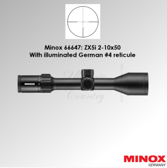 MINOX RIFLE SCOPE ZX5I 2-10X50 ILLUMINATED GERMAN 4 (66647)