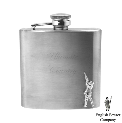 HIP FLASK SHOOTING STAINLESS STEEL 6OZ ENGLISH PEWTER COMPANY (CS237)