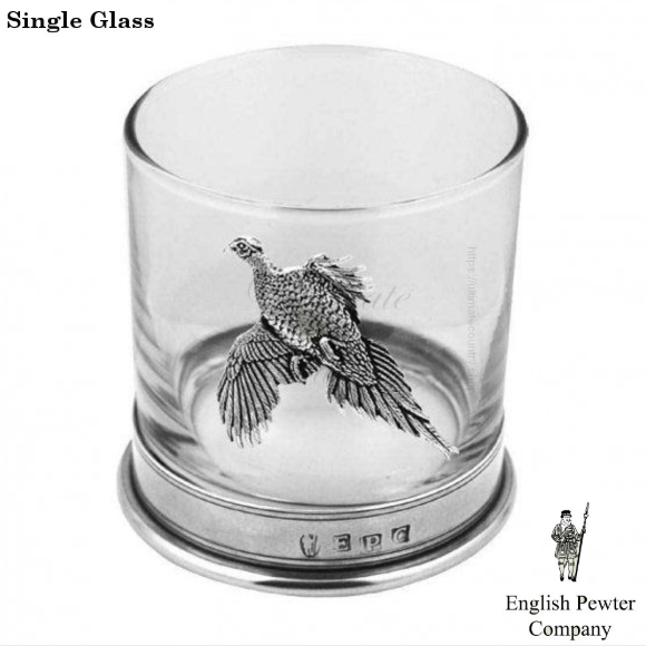PHEASANT GLASS TUMBLER 11OZ  ENGLISH PEWTER COMPANY (PHS104)