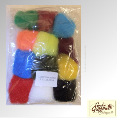 ANTRON DUBBING PACK OF 12 MIXED COLOURS GORDON GRIFFITHS (ADP)