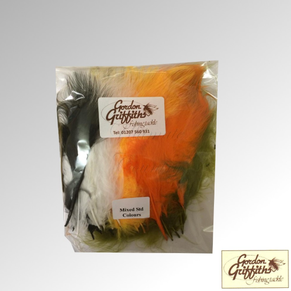 MARABOU MIXED PACK 50 PLUMES STANDARD COLOURS  GORDON GRIFFITHS (TMLM)