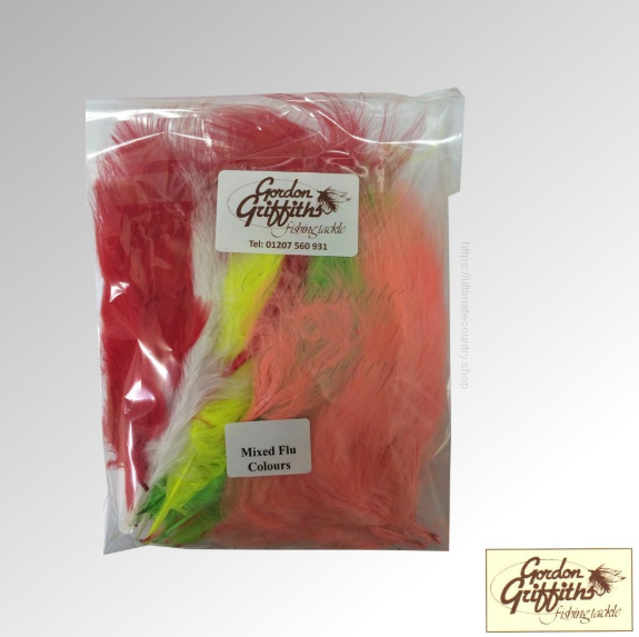 MARABOU MIXED PACK 50 PLUMES FLU COLOURS GORDON GRIFFITHS (TMLM)
