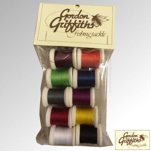 THREAD COBWEB SUPERFINE 6/0 10X MINI SPOOLS MIXED GORDON GRIFFITHS (COBWEB)