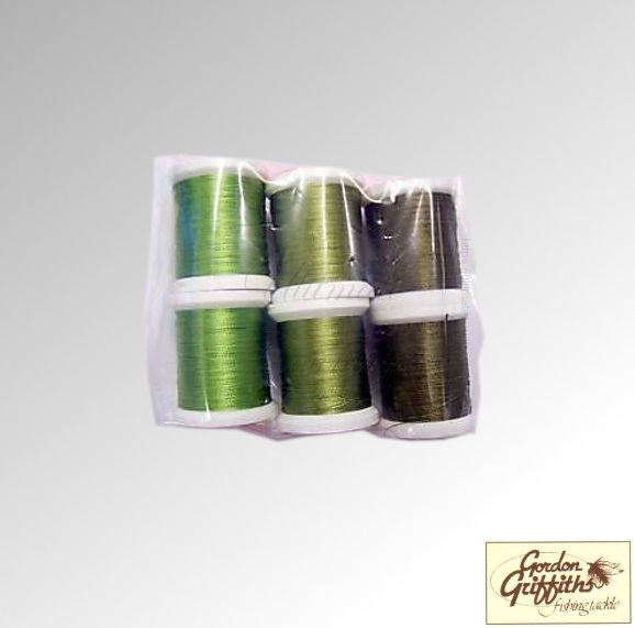 THREAD COBWEB SUPERFINE 6/0 6X SPOOLS NATURAL GREENS GORDON GRIFFITHS  (COBWEB)