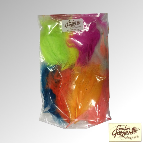 MARABOU MIXED BULK THEME PACK 100 PLUMES FLU COLOURS GORDON GRIFFITHS (TMLM)