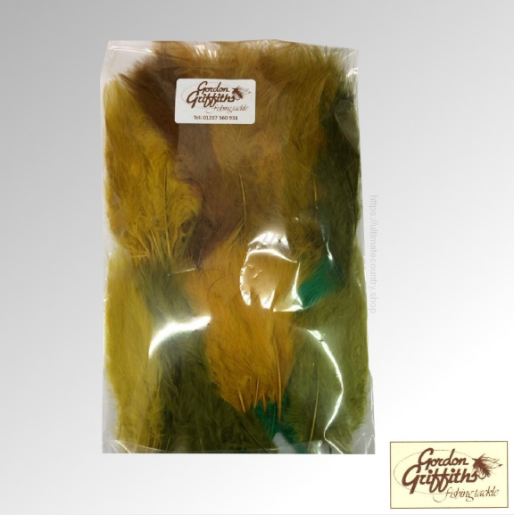 MARABOU MIXED BULK THEME PACK 100 PLUMES NYMPH OLIVE COLOURS  (TMLM) GORDON GRIFFITHS