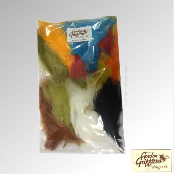 MARABOU MIXED BULK THEME PACK 100 PLUMES STANDARD COLOURS  GORDON GRIFFITHS (TMLM)